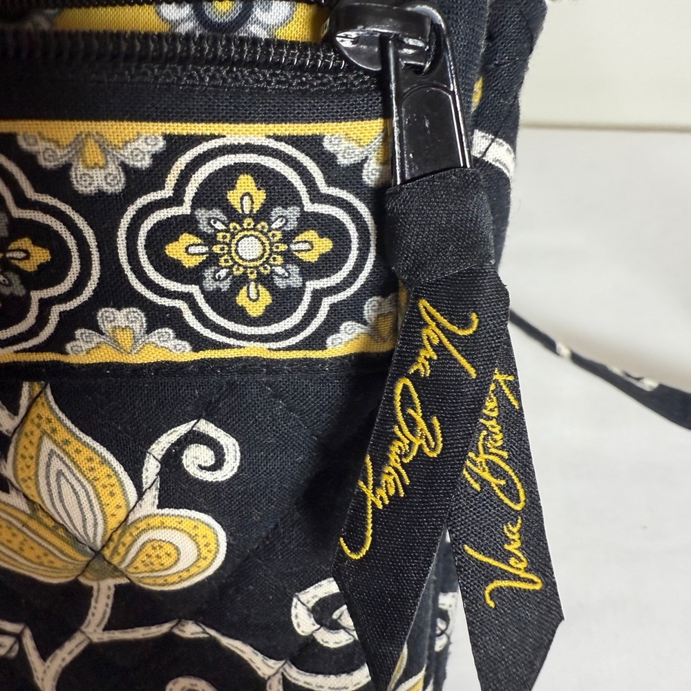Vera Bradley Black and Yellow Floral Crossbody Bag - Picture 6 of 13